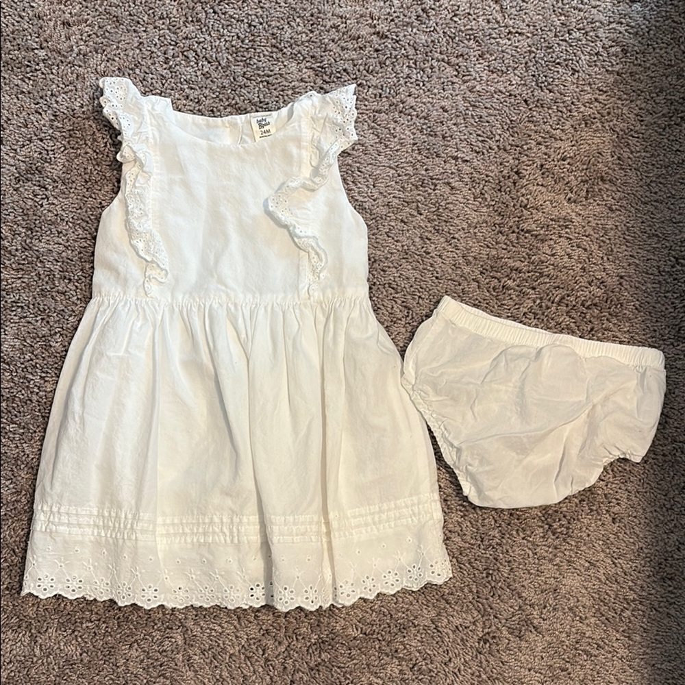 OshKosh B'gosh White Sleeveless Ruffled Sundress